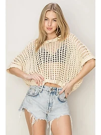 Open Stitch Oversized Sweater Top