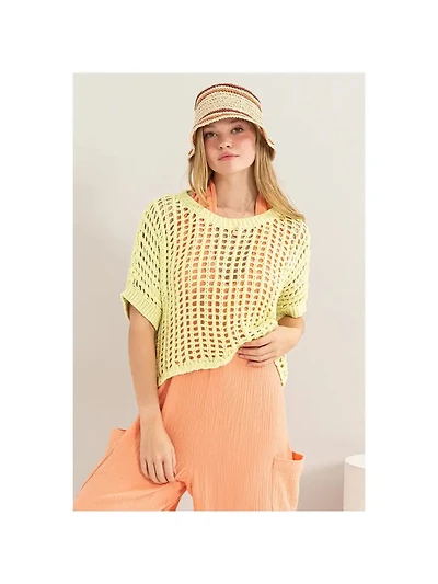 Open Stitch Oversized Sweater Top