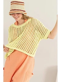 Open Stitch Oversized Sweater Top