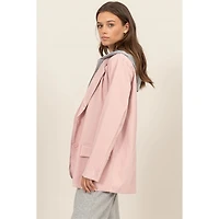 Relaxed Twofer Blazer With Hoodie