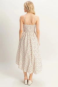 Ditsy Floral Print Sleeveless Midi Dress