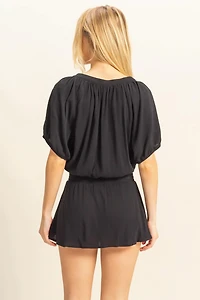 Short Sleeve Top Button Up