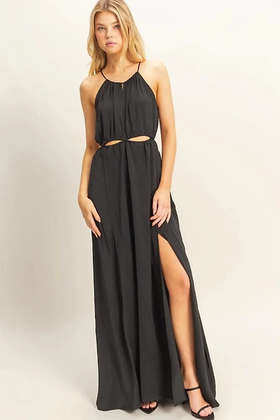 Side Cutout Slit Maxi Dress