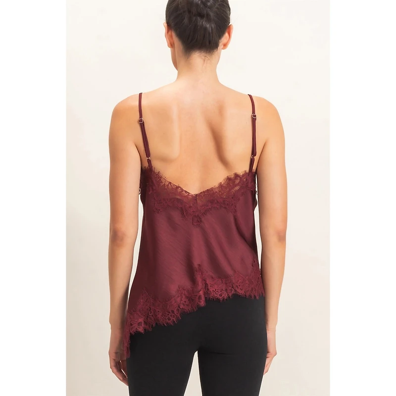 Asymmetrical Satin Lace Top