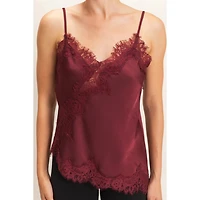 Asymmetrical Satin Lace Top