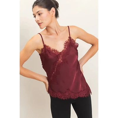 Asymmetrical Satin Lace Top