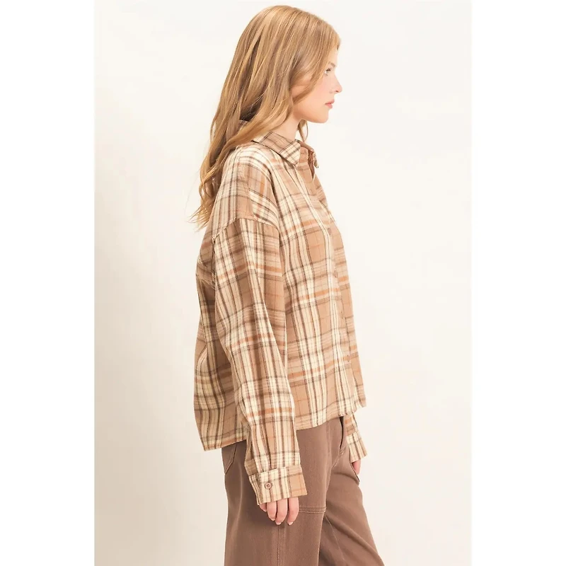 Plaid Button-Up Shirt