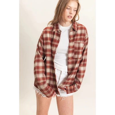 Plaid Button-Up Shirt