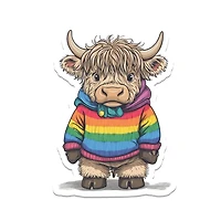 Highland Cow Pride Sweater Sticker