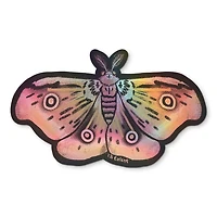 Holographic Pink Moth Sticker