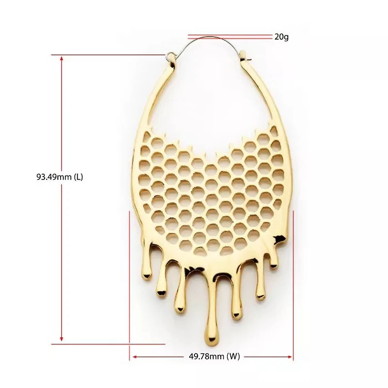 Gold Plated Cut Out Honeycomb With Dripping Effect Plug Hangers