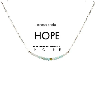 More Code Dainty Stone Necklace