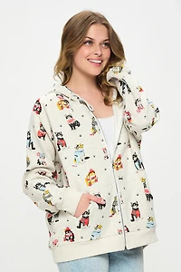 Winter Cats Zip Up Hoodie