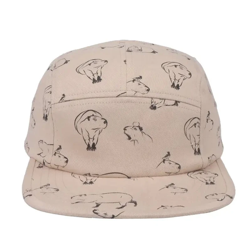 Capybara 5 Panel Hat Camp Cap | Outdoor Streetwear Hat