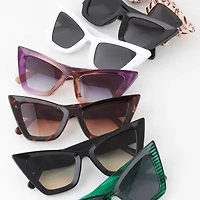 Retro Sharp Cateye Sunglasses