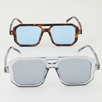 TINTED BLOCK AVIATOR SUNGLASSES