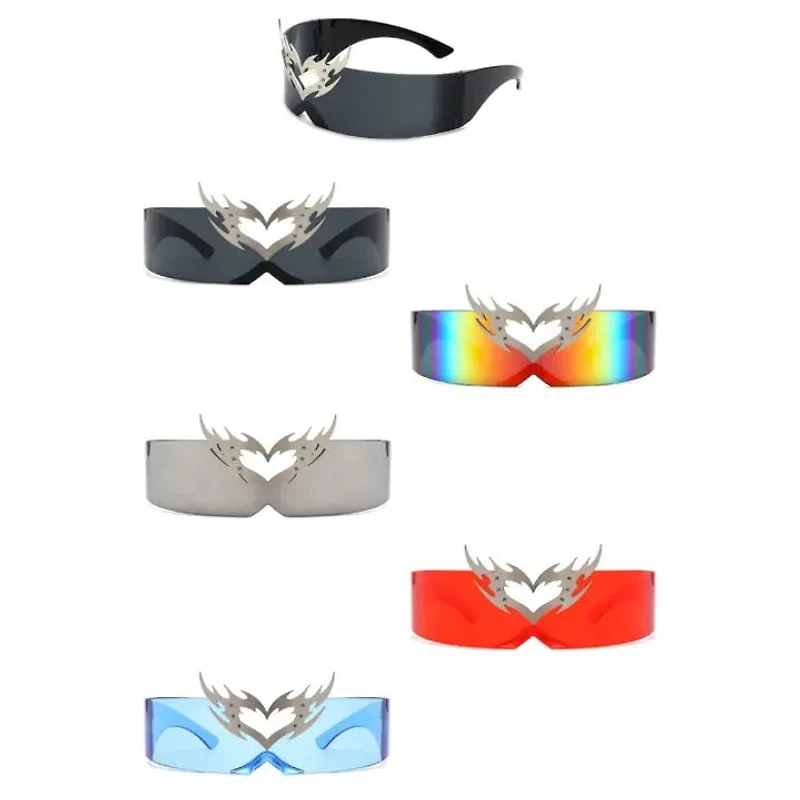 Futuristic Cyclops Wraparound Translucent Crown Sunglasses