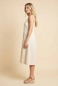 Contrast Stitch Detail Square Neck Tank Dress