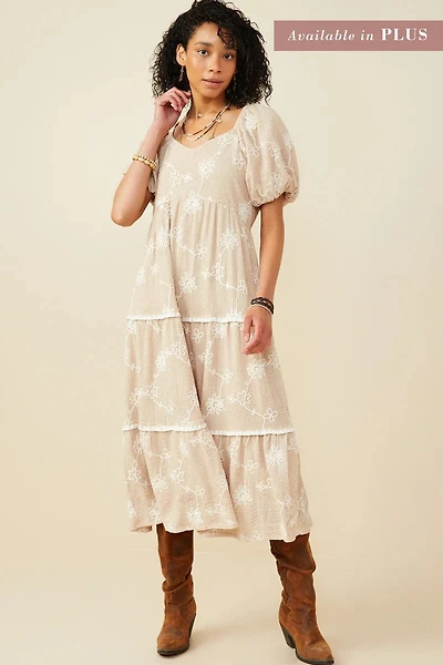 Floral Tiered Knit Plus Dress