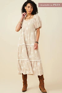 Floral Tiered Knit Plus Dress