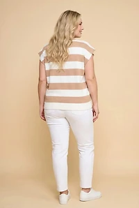 Striped Soft Sweater Knit Boxy Tank