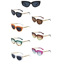 Cat Eye Bold Gold Chain Temples Fashion Sunglasses