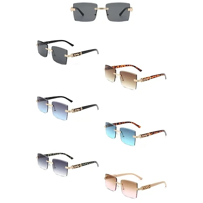 Rimless Luxury Modern Square Frameless Fashion Sunglasses