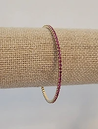 All Around Prong Dark Pink Cz Gold