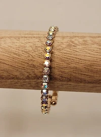 All Around Bezel Cz Gold Iridescent