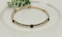 Prong And Bezel Clear And Black Cz