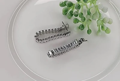 Baguette Wrap Around Silver Clear Cz