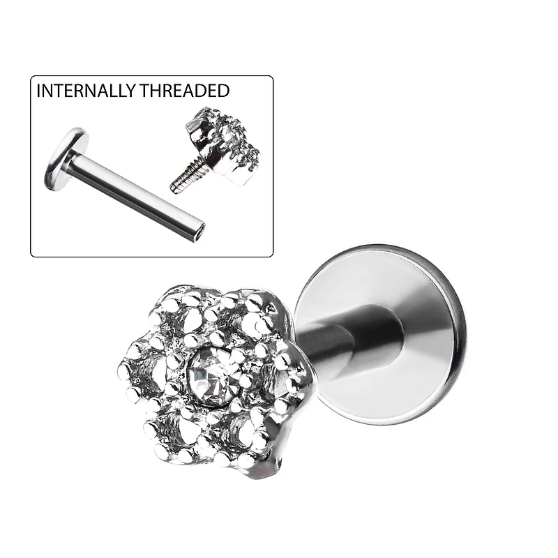 Internal Thread Flower Jewel Labret