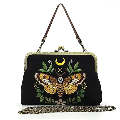Dead Head Moth Kisslock Bag