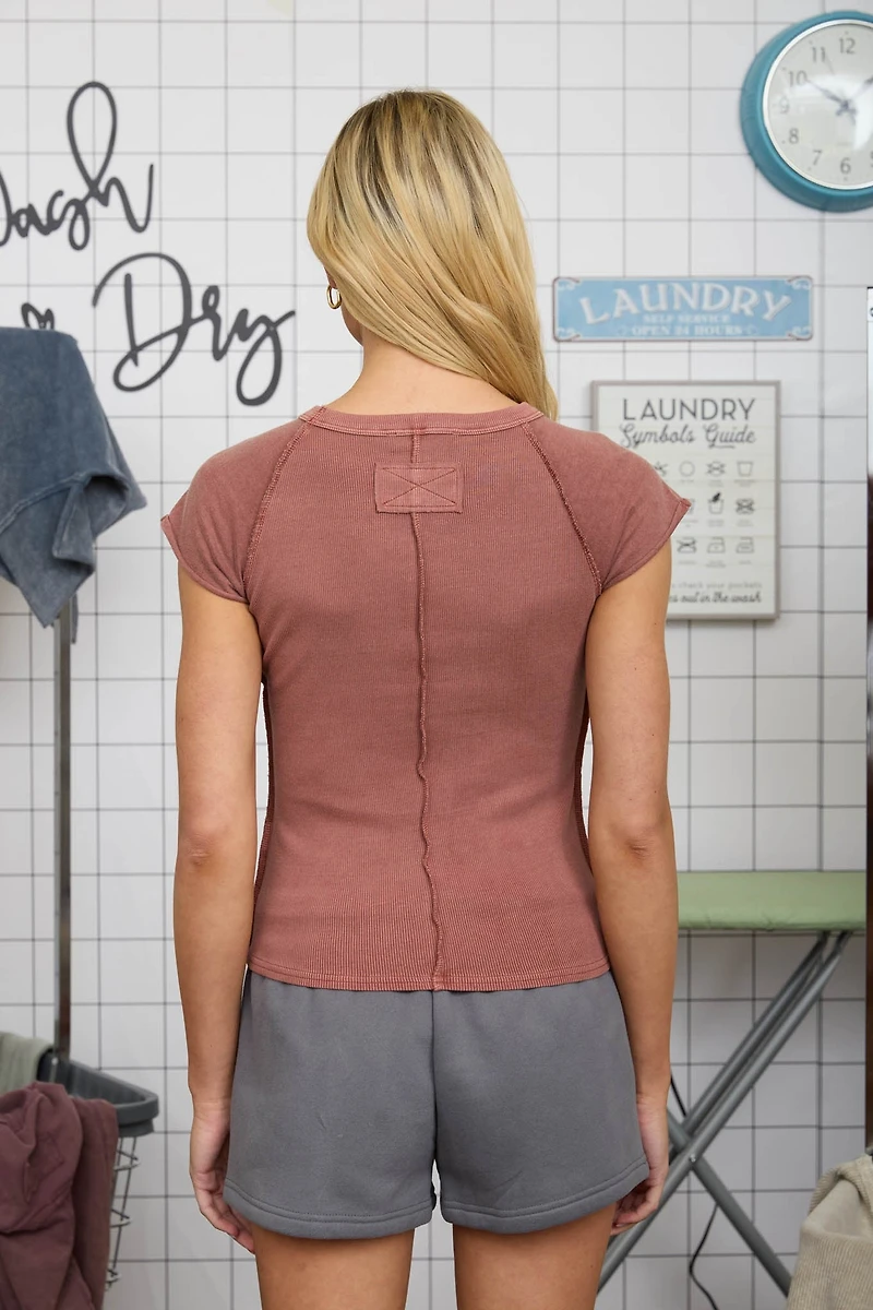 Crew Neck Short Sleeve Top