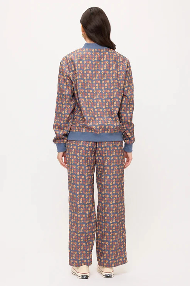 Poppy Floral Print Corduroy Bomber Jacket