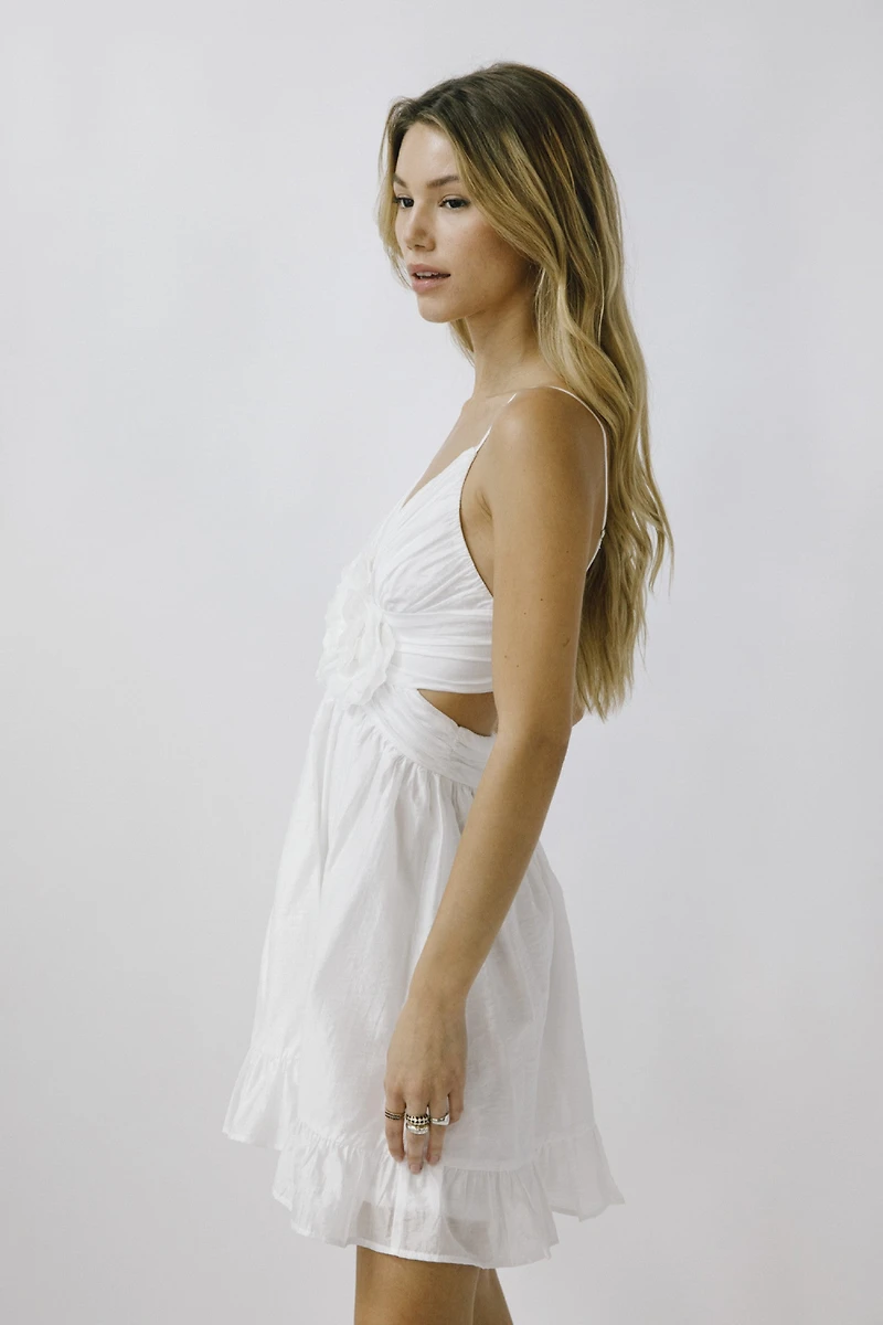 Mini Dress With Flower Detail