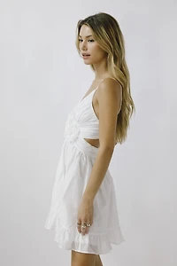 Mini Dress With Flower Detail