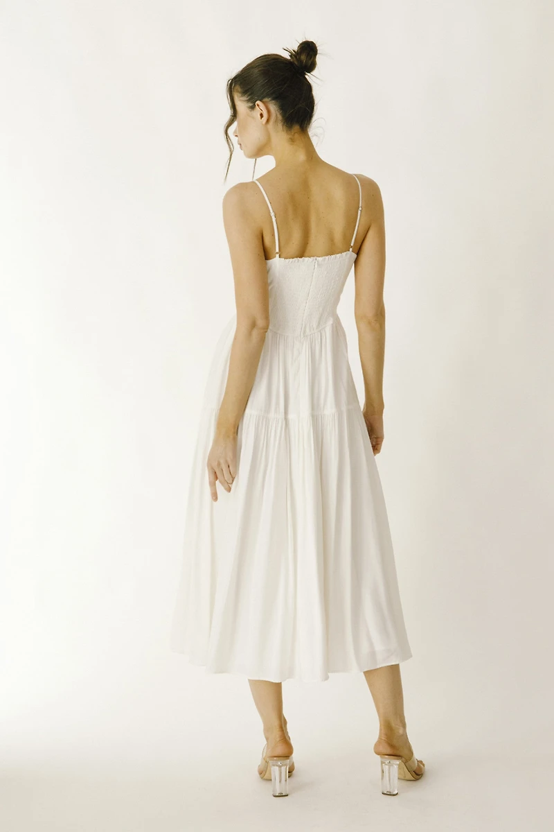 Bow Ruffled Midi Dress