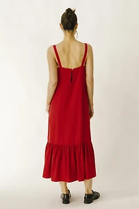 Midi Dress Ruffled Mermaid Hem