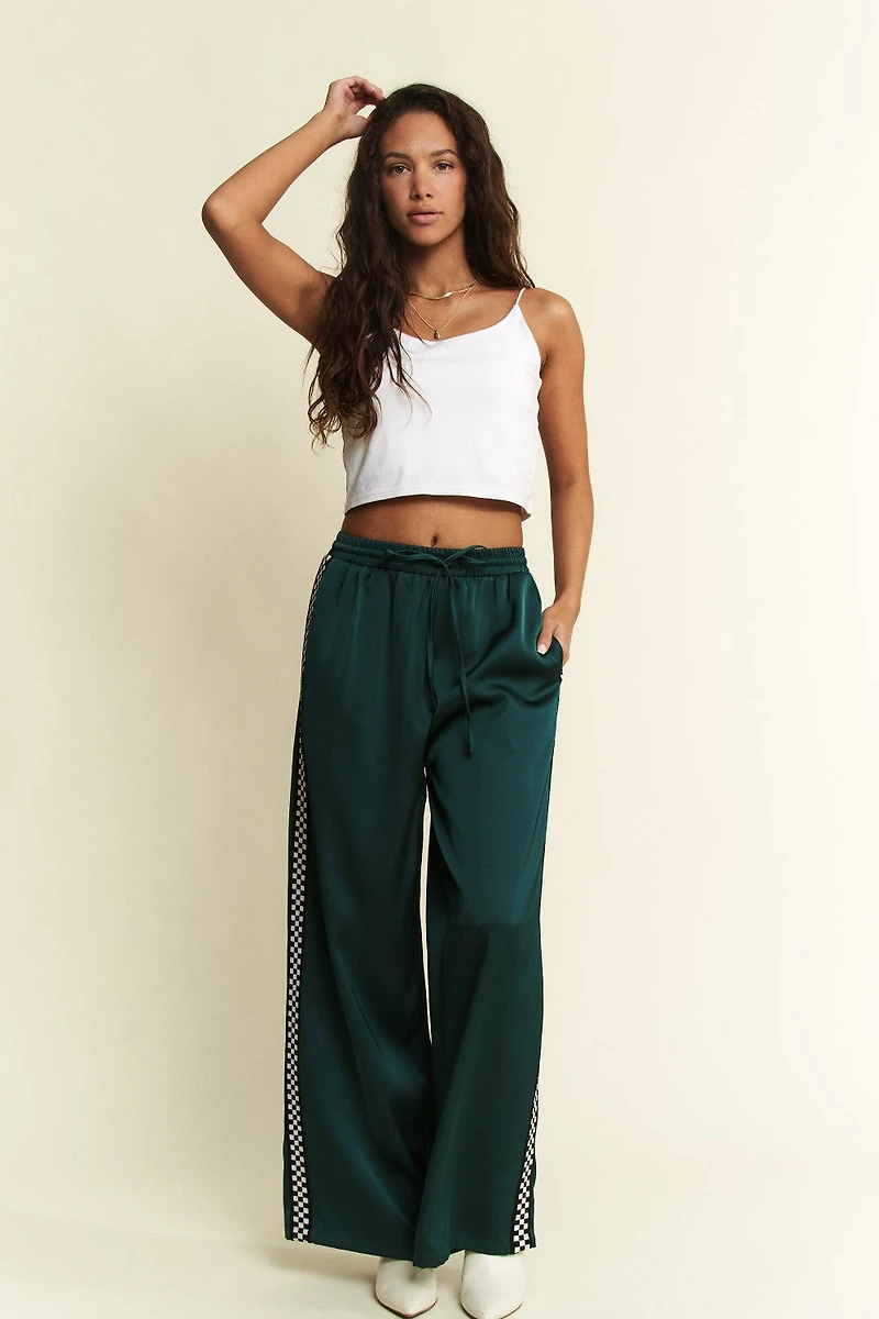 Solid Satin Sweatpants