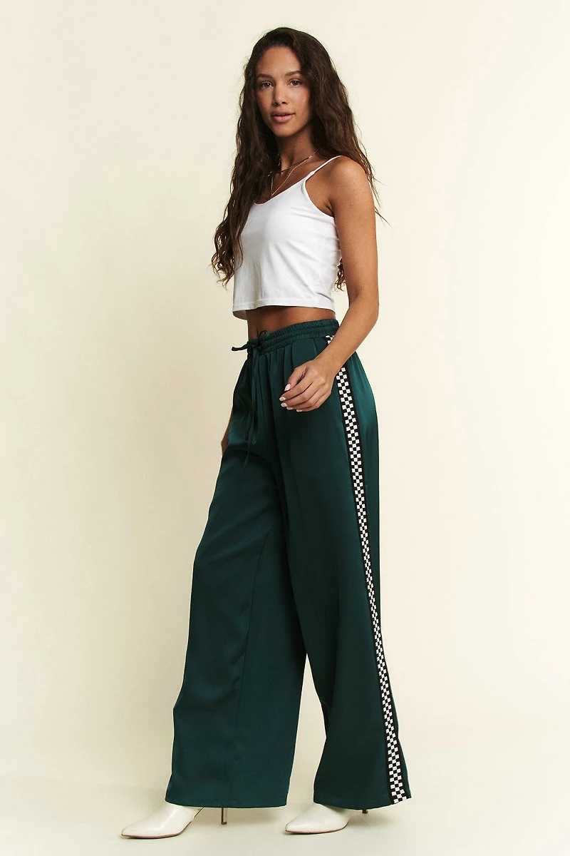 Solid Satin Sweatpants