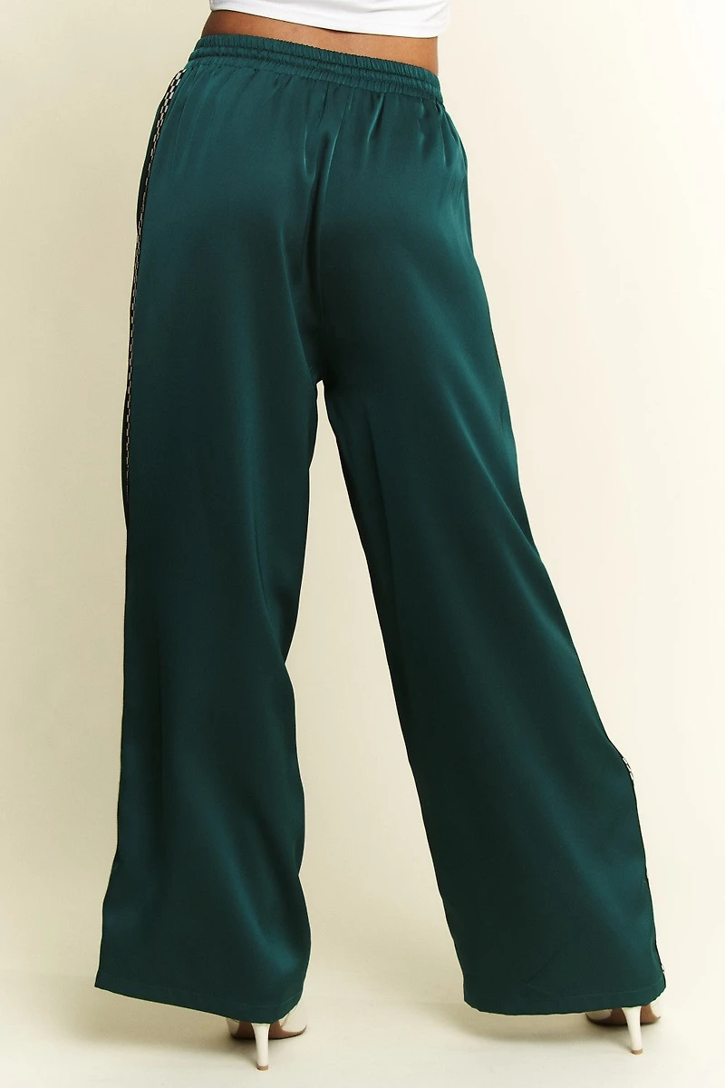 Solid Satin Plus Sweatpants