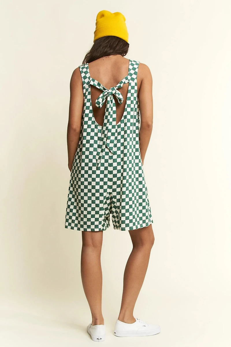 Plaid Print Short Romper