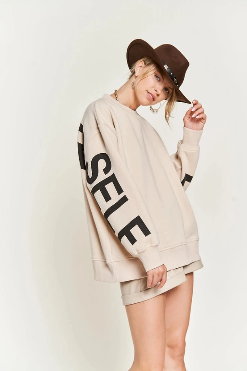 Printed Oversized Sweatshirt