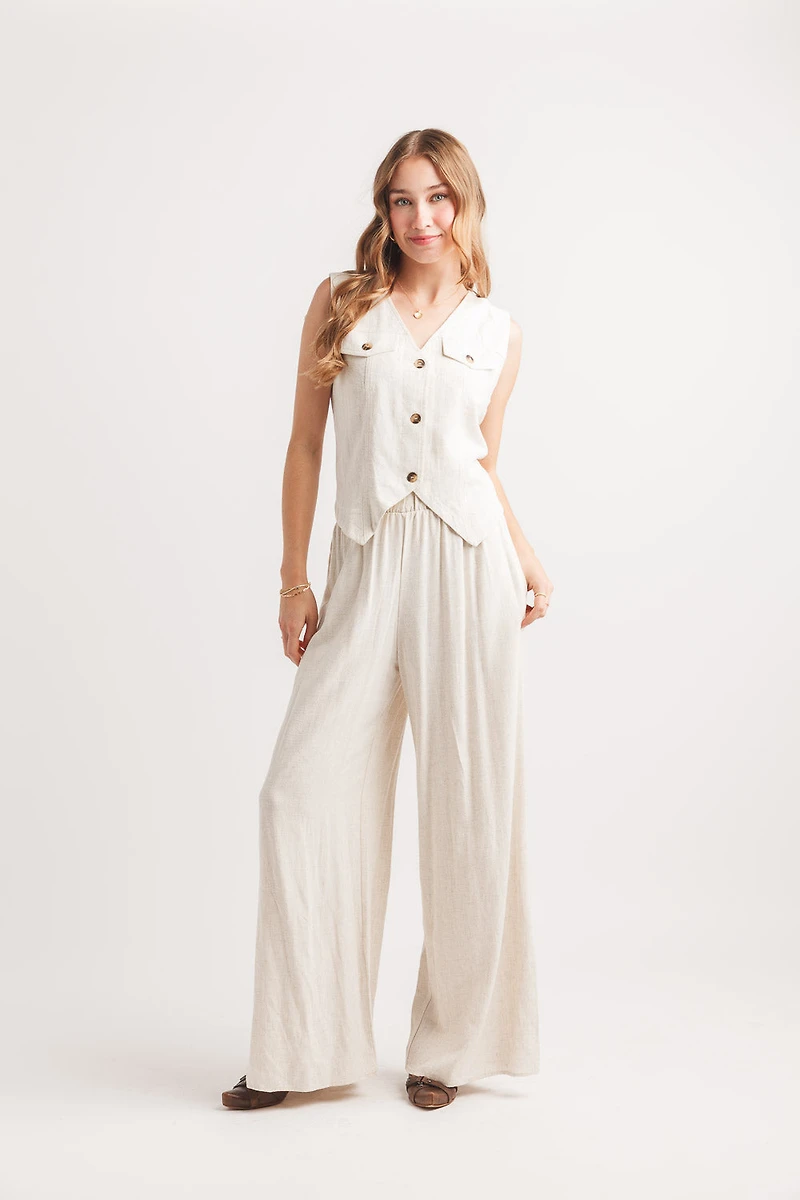 Linen Blend Vest