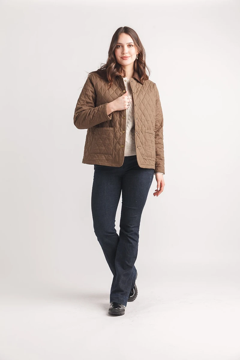 Barn Coat With Corduroy Collar