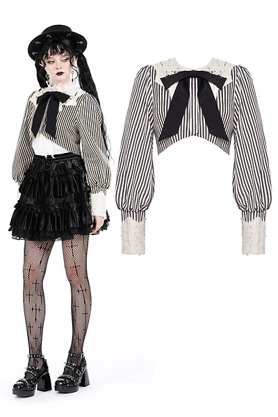 Vintage stripe crop jacket