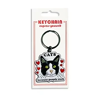 Cats Because People Suck Keychain