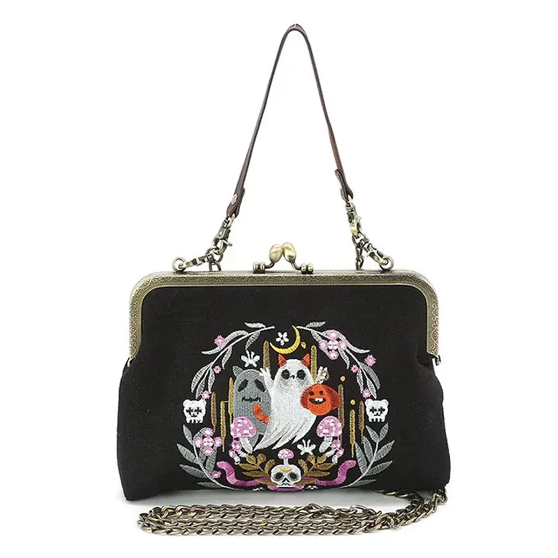 Snake And Ghost Wreath Kisslock Bag