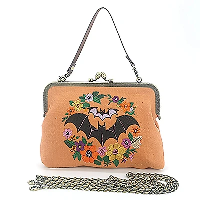 Floral Bat Kiss Lock Bag